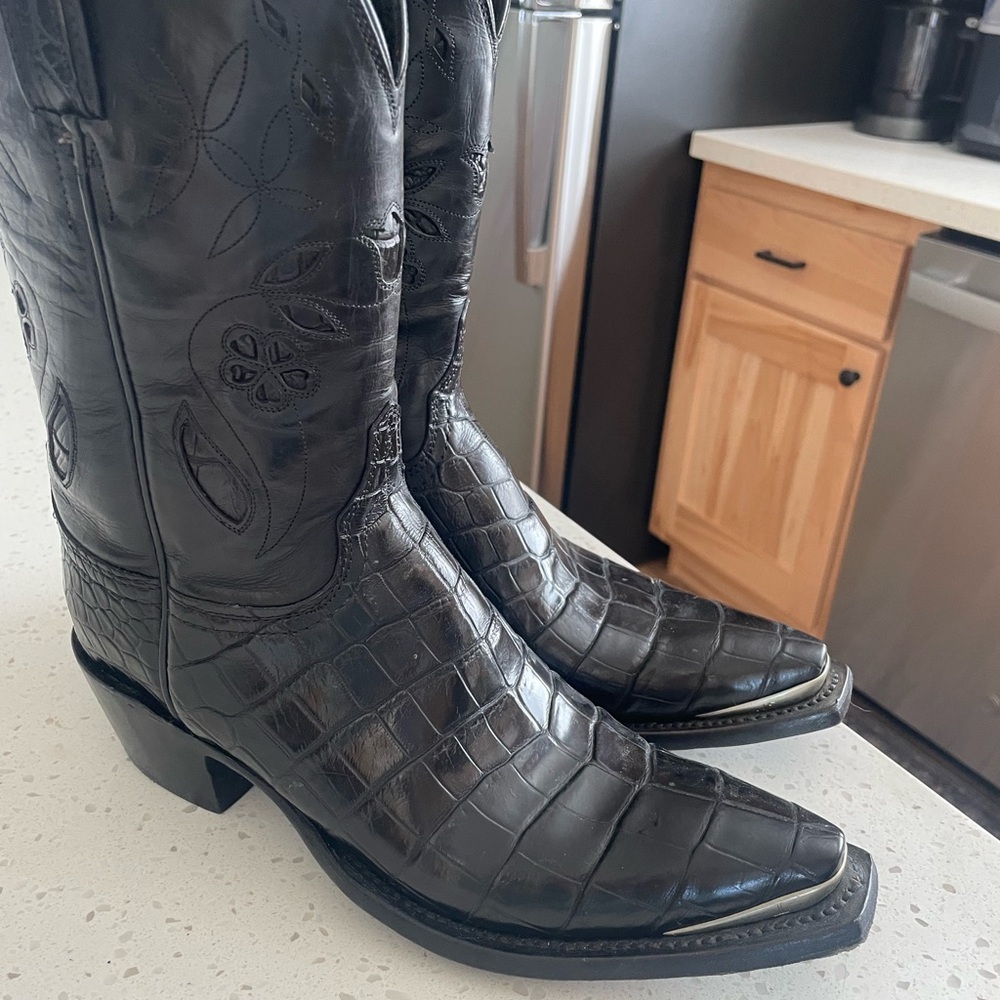 Lucchese Black Embossed Boots